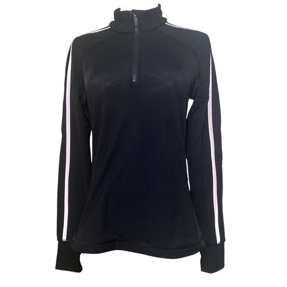 Sweaty Betty Top Womens Medium Black Stretch Pullover 1/4 Zip Outdoor Run - Picture 1 of 13